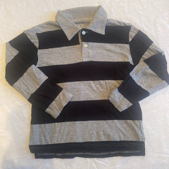 The Children's Place Shirt Pullover Size Small  5 6 Blue Grey Collared Striped - Picture 1 of 5